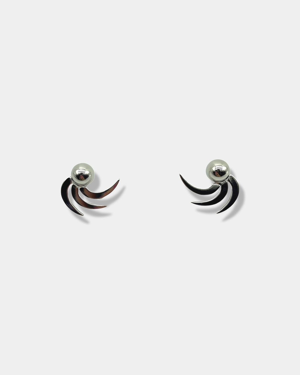 Silver Curved Blades Earrings – U3