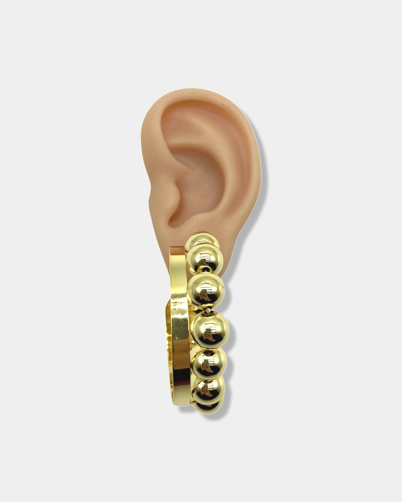 Gold Balls Hoop Earrings