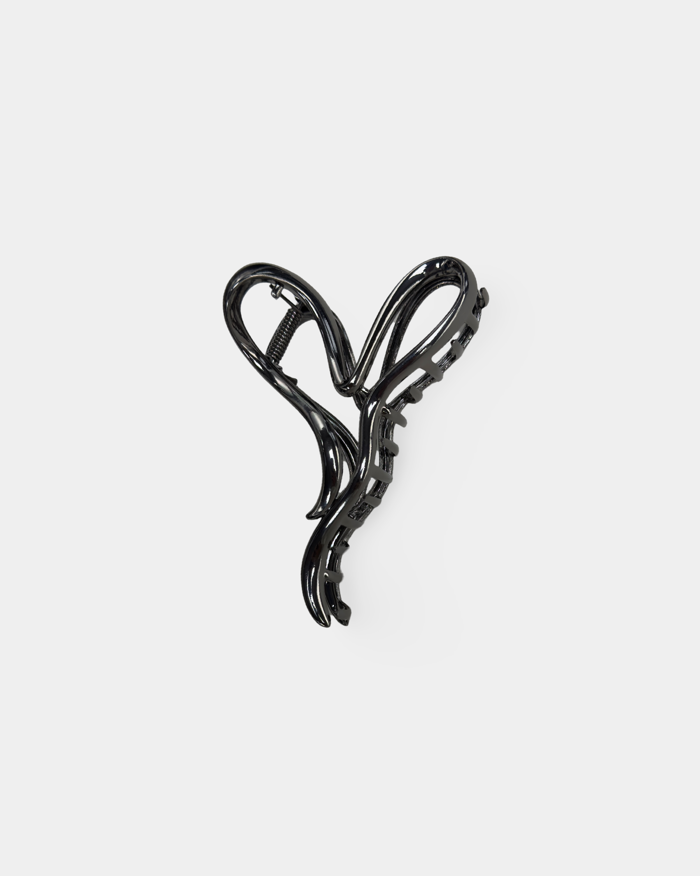 Dark Silver Heart Hair Clip