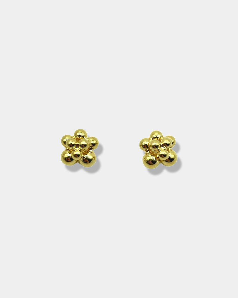 Gold Spheres Cluster Earrings