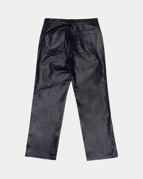 Low-Waisted Brushed Leather Pants