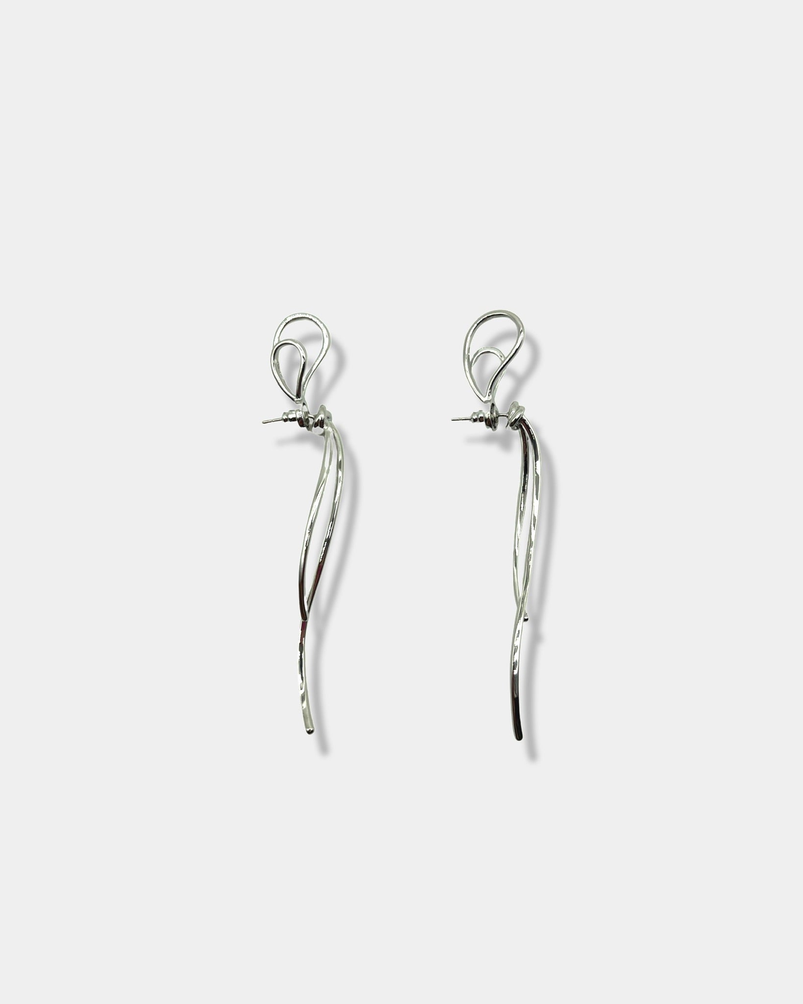 Silver Knot Dangle Earrings