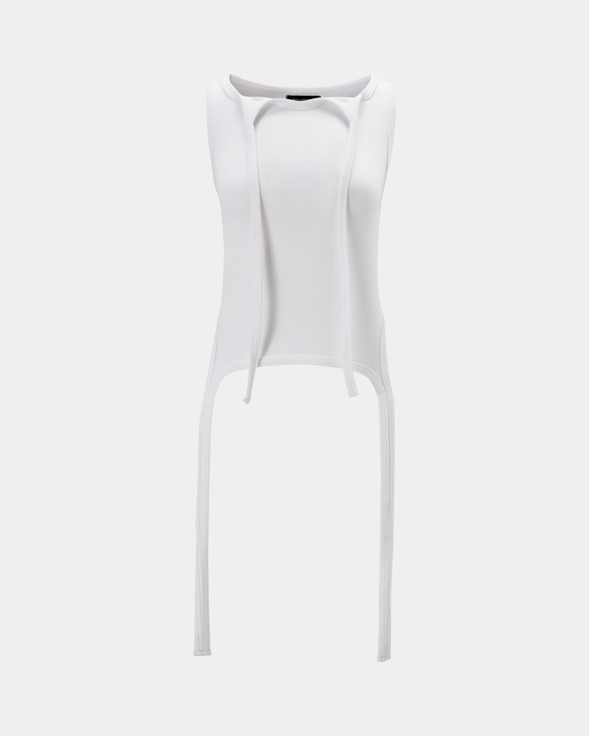 White Halter Tie Tank Top