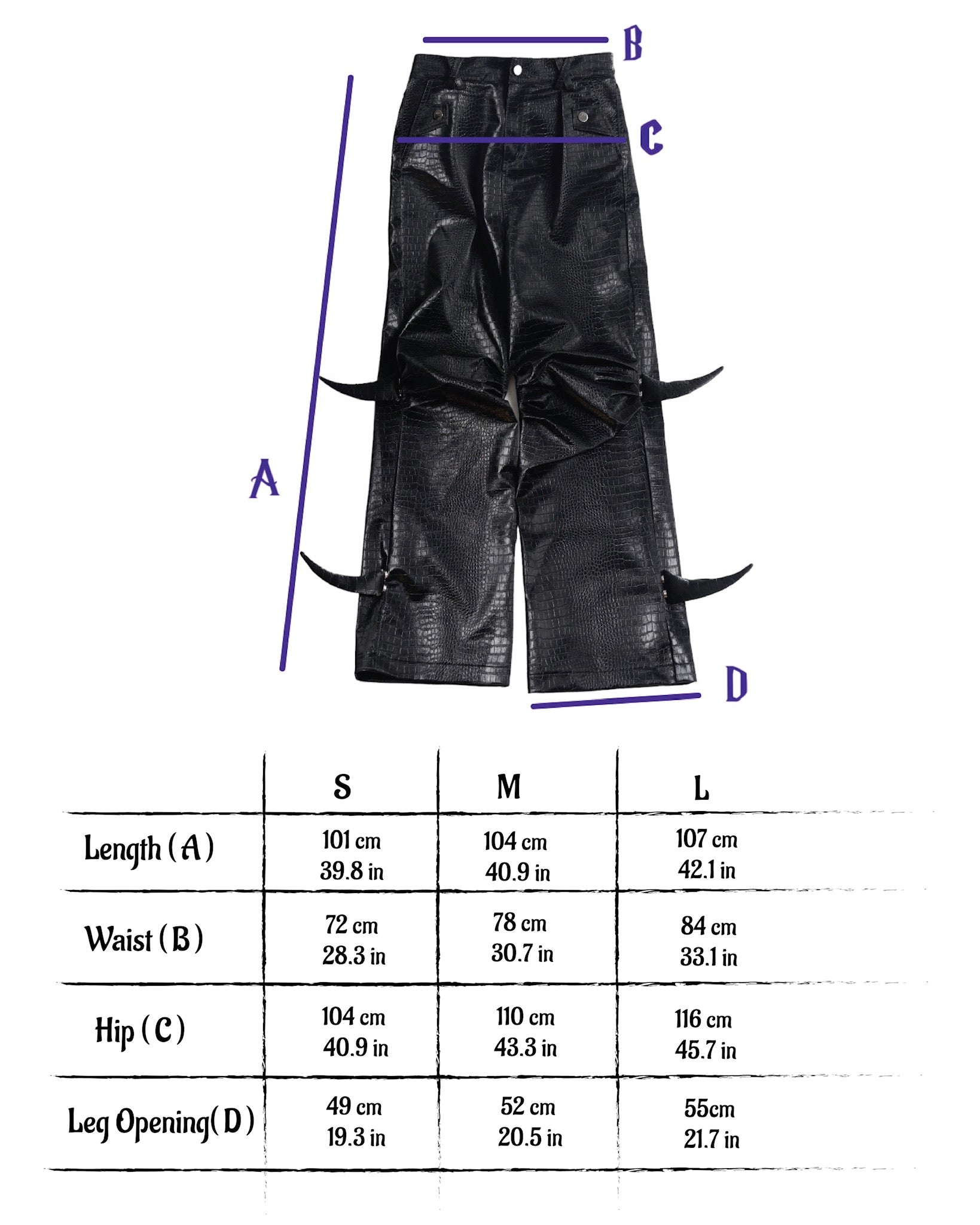 “Devil's Horn”Suit Style Leather Pants (Black)