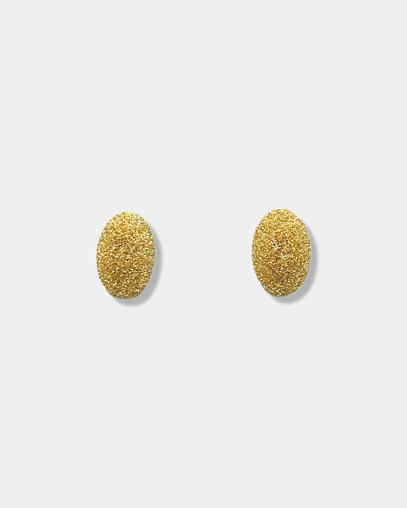 Gold Speckles Oval Earrings