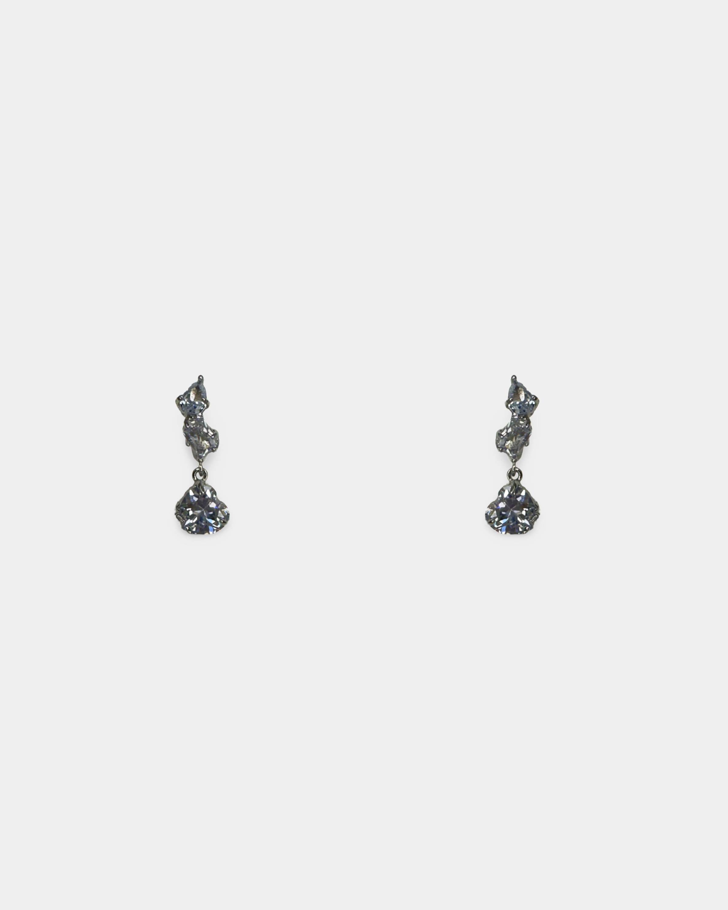 Silver Zircon Dangle Earrings