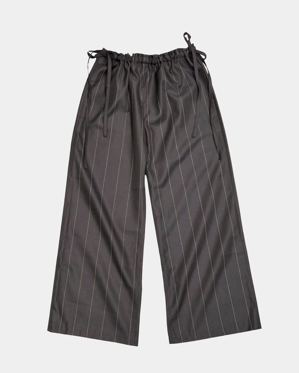 Slubbed Pinstripe Double Drawstring Trousers