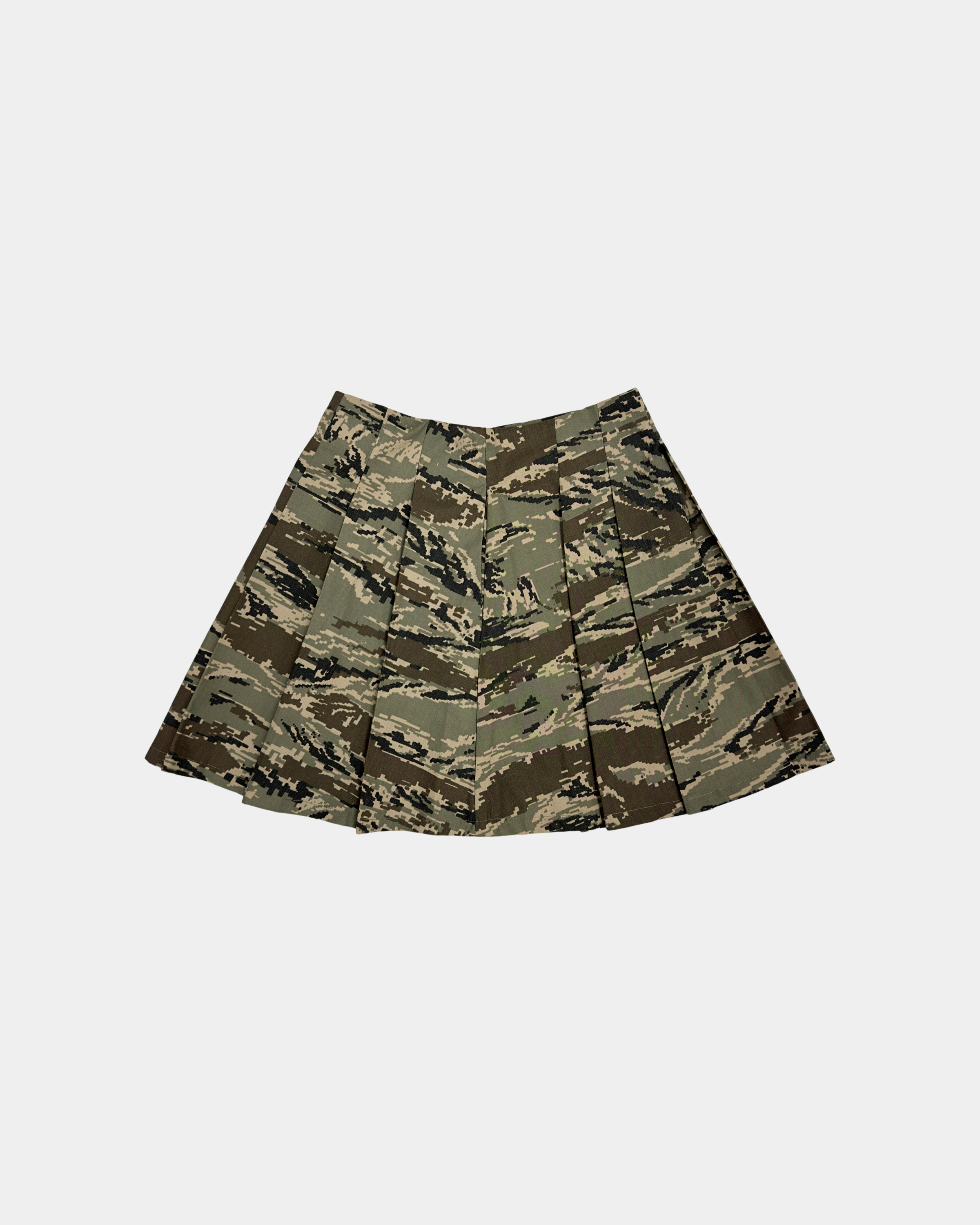 Camo Pleated Mini Skirt