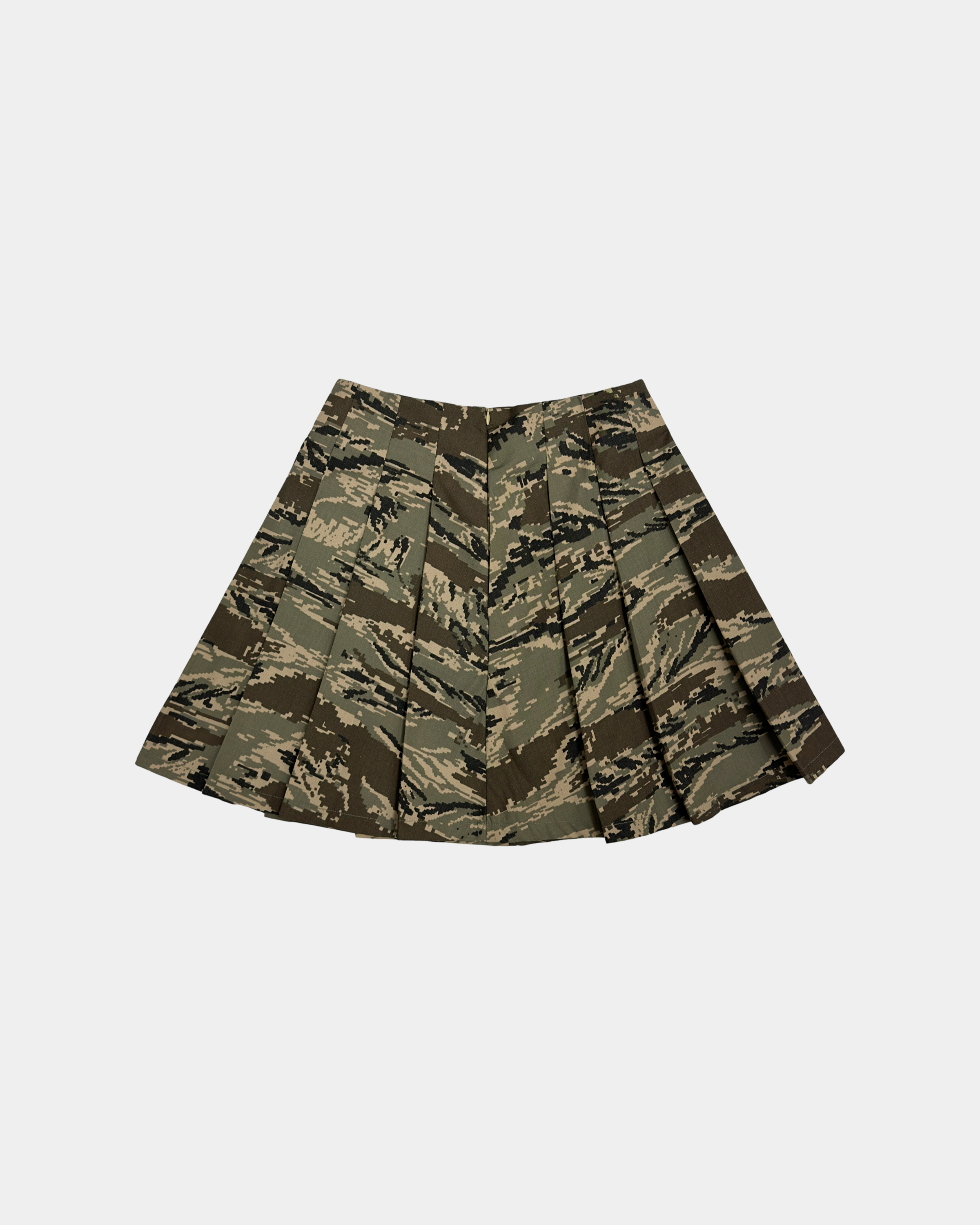 Camo Pleated Mini Skirt