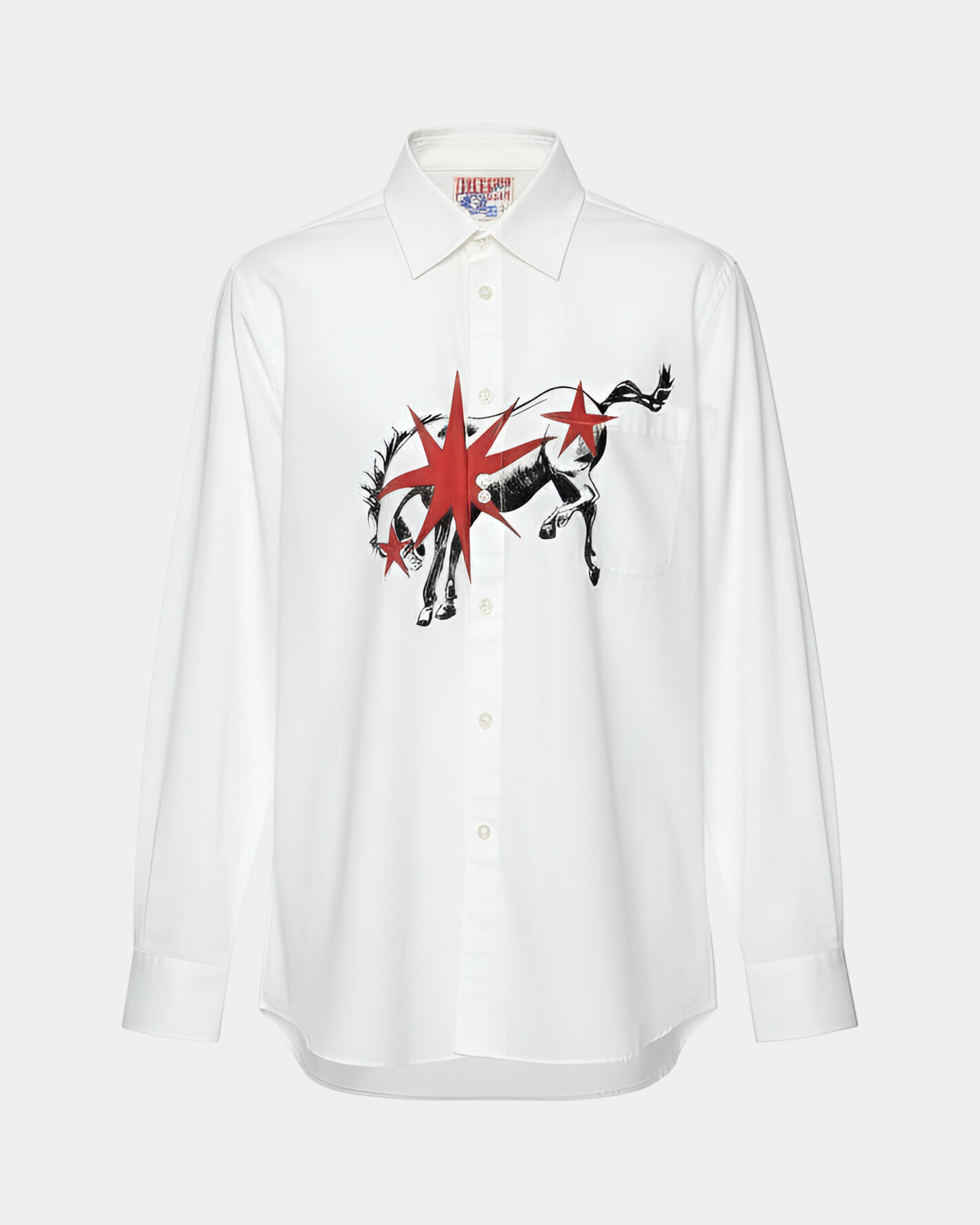 Pony Long Sleeve White Shirt