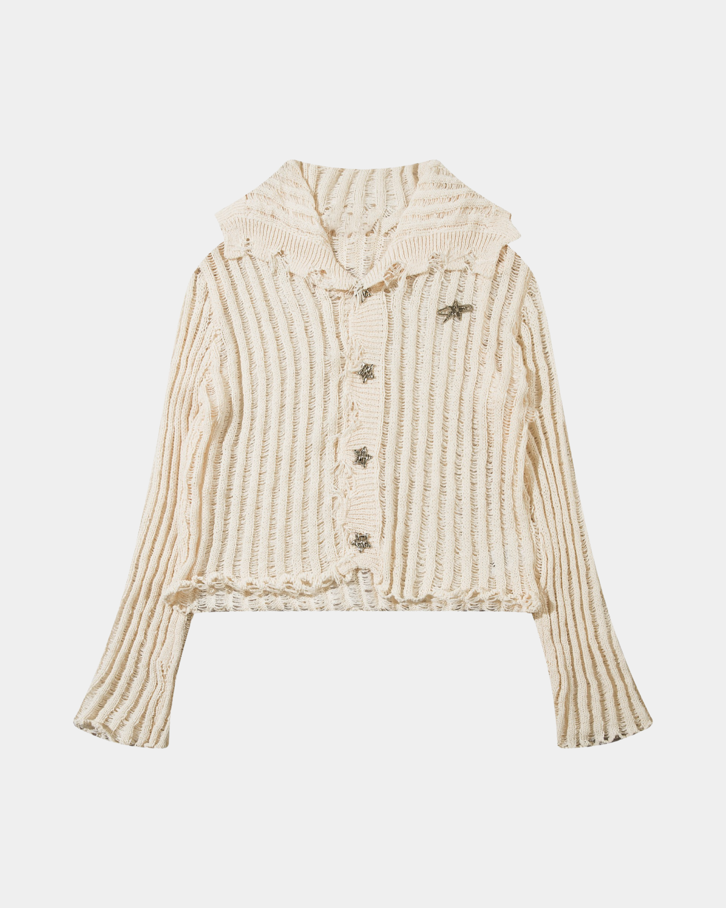 Off-White Distressed Cardigan