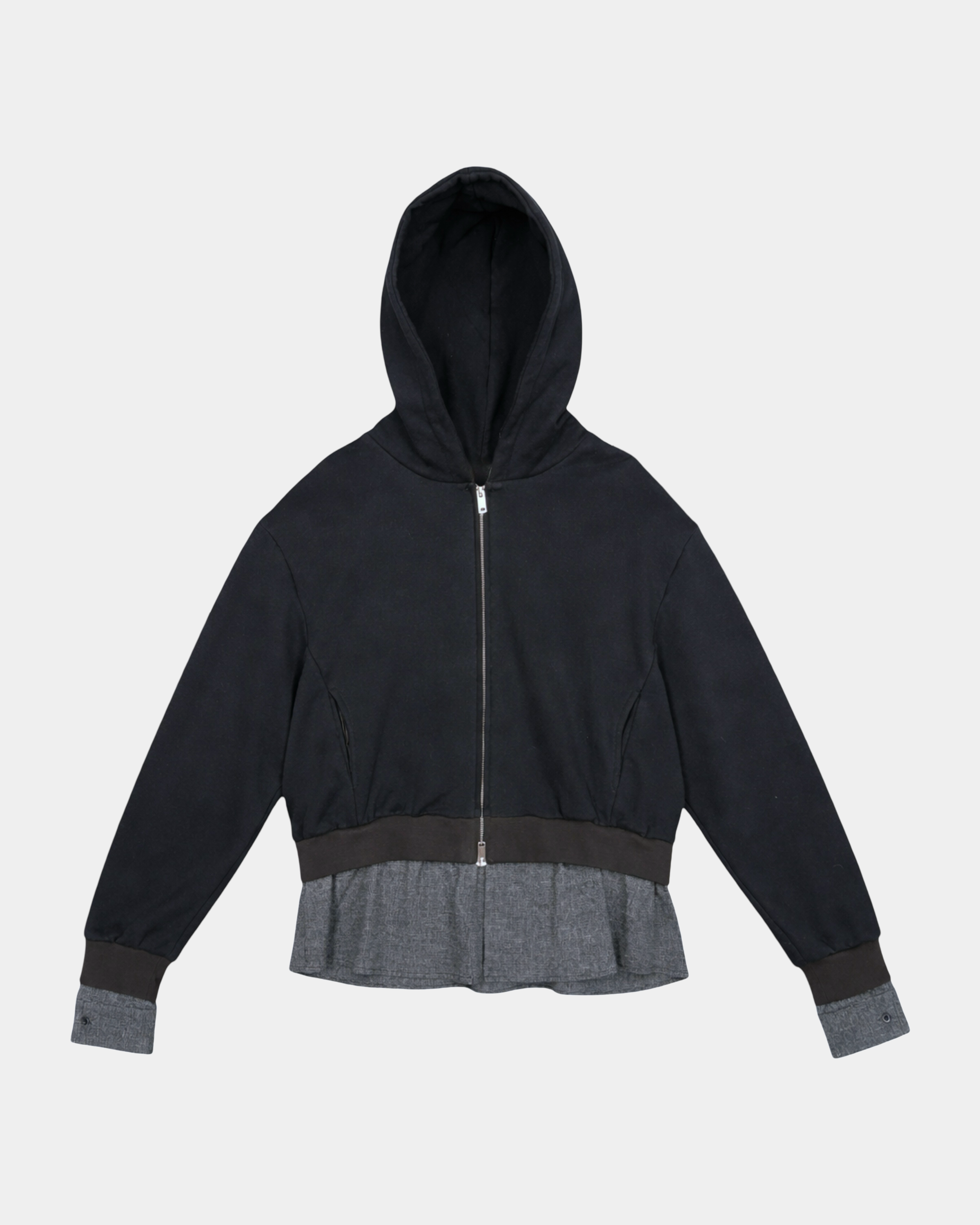 Shadow Shirt Layered Zip Hoodie