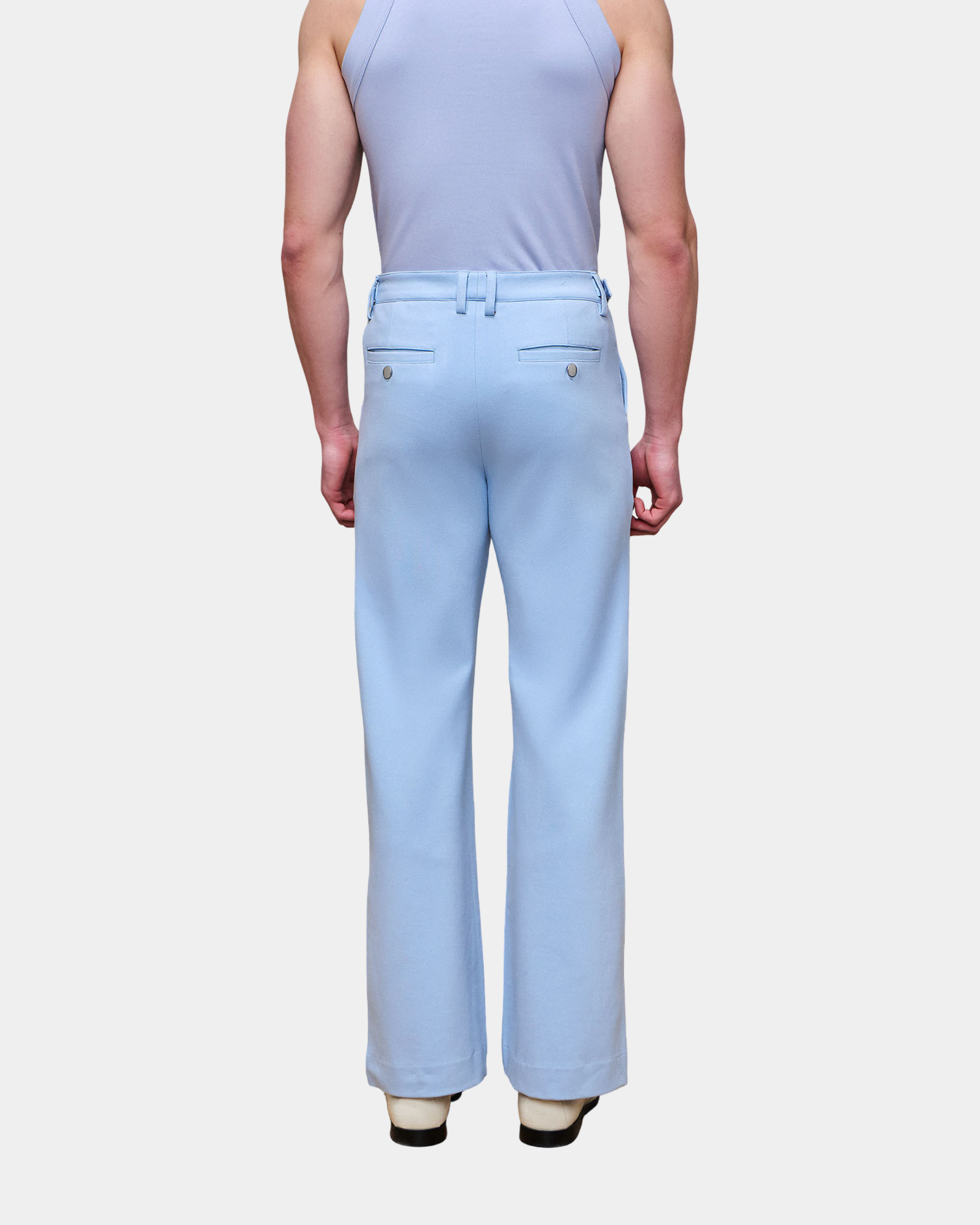 Asher Powder Blue Ponte Boot Cut Trouser