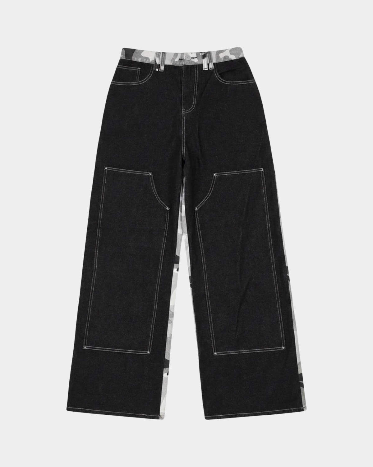 Black Wash Snow Camo Denim Jeans