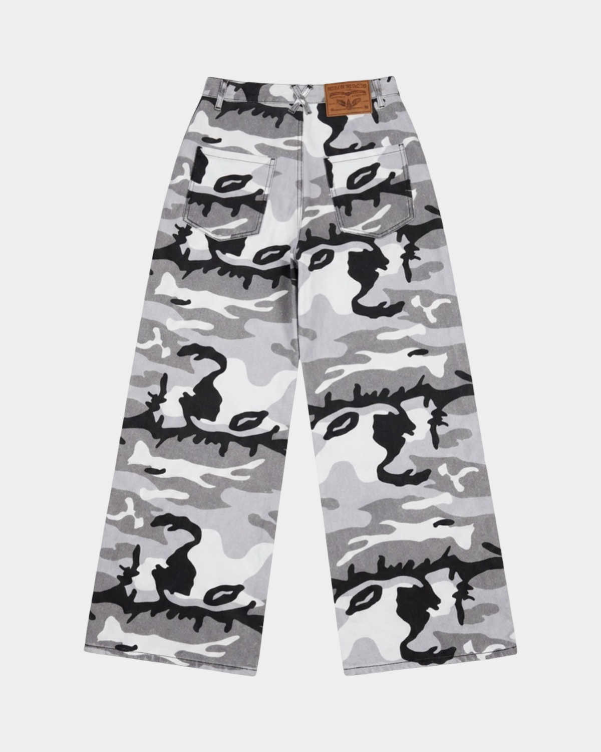 Black Wash Snow Camo Denim Jeans