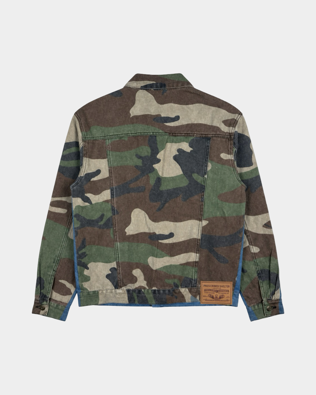 Double Dose Denim Woodland Camo Jean Jacket
