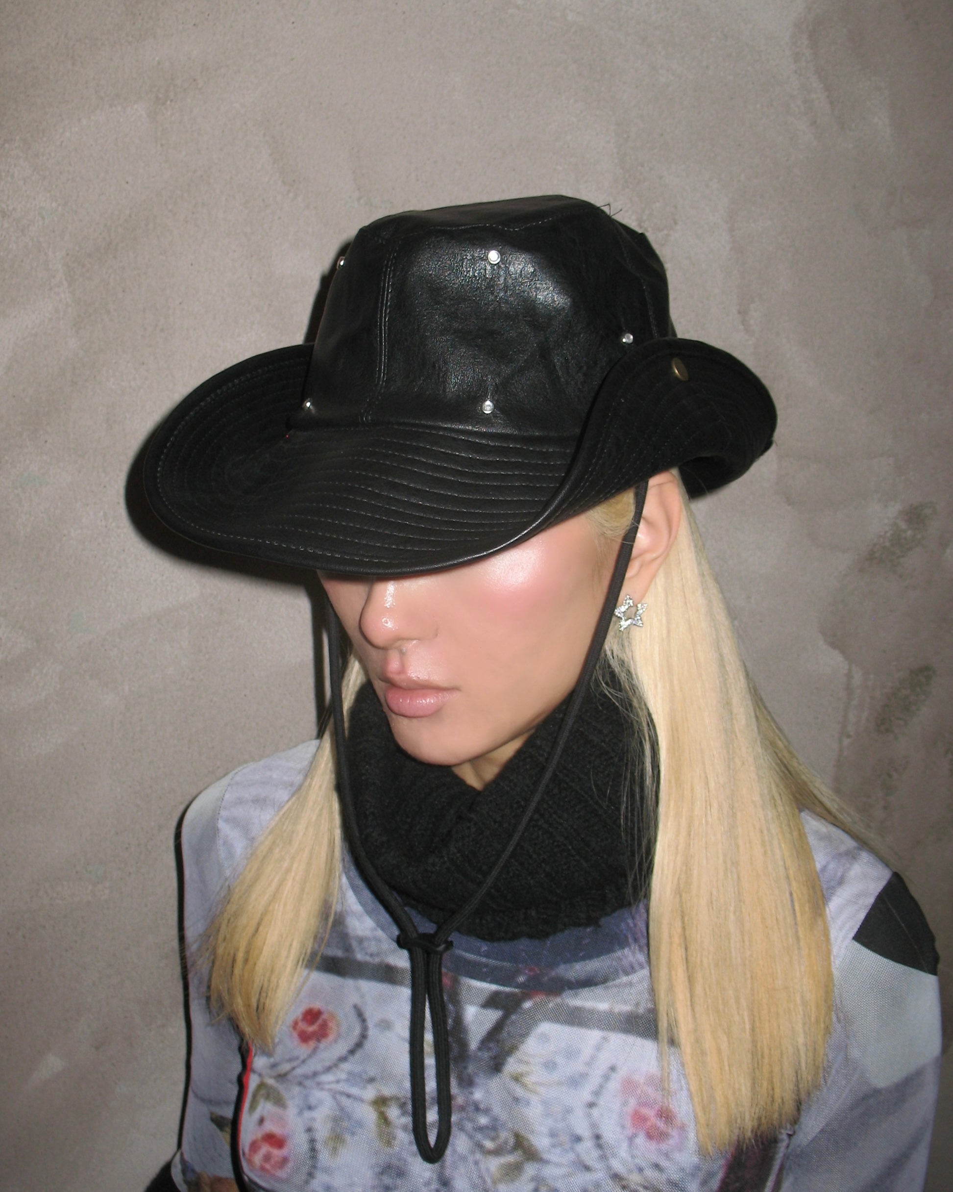 Pleather Brim Hat