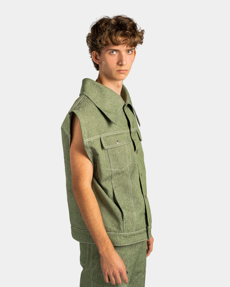 Boxy Oversized Vest Leafy Green