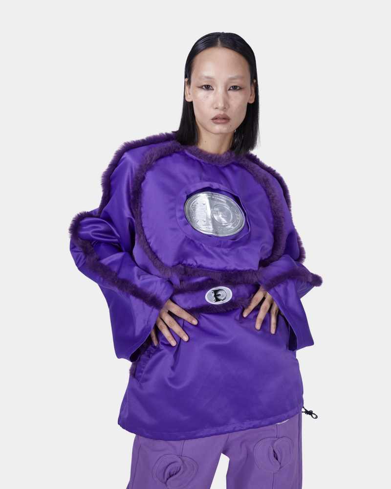 Faux Sherpa Satin Coat