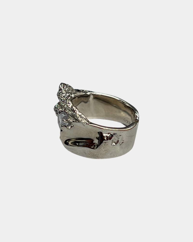 Silver Wrapped Gem Ring