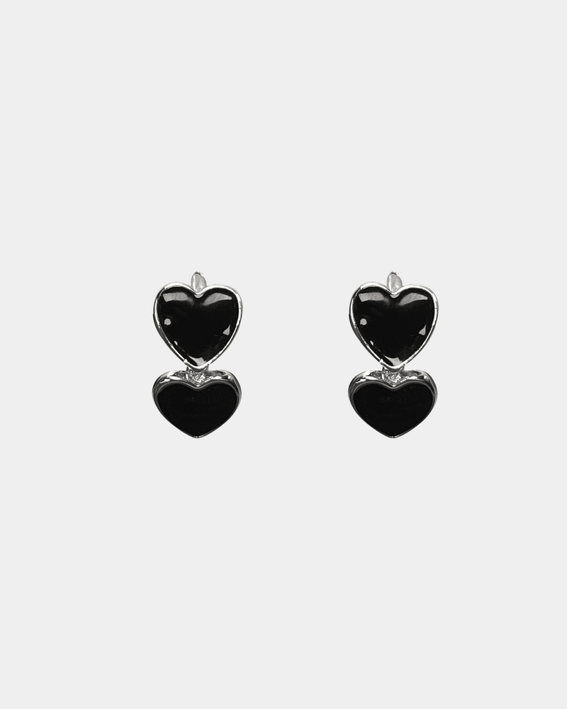 Double Hearts Hoop Earrings