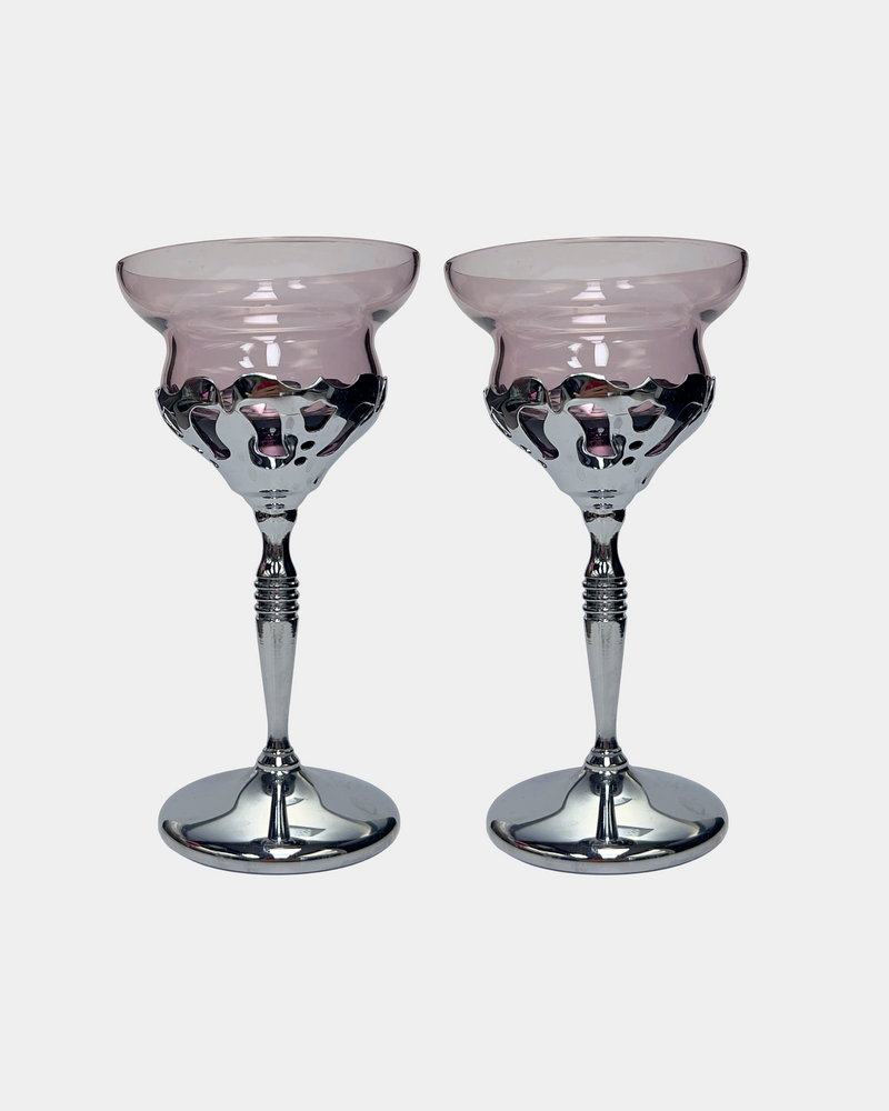 Mauve Cosmic Wine Glass Set