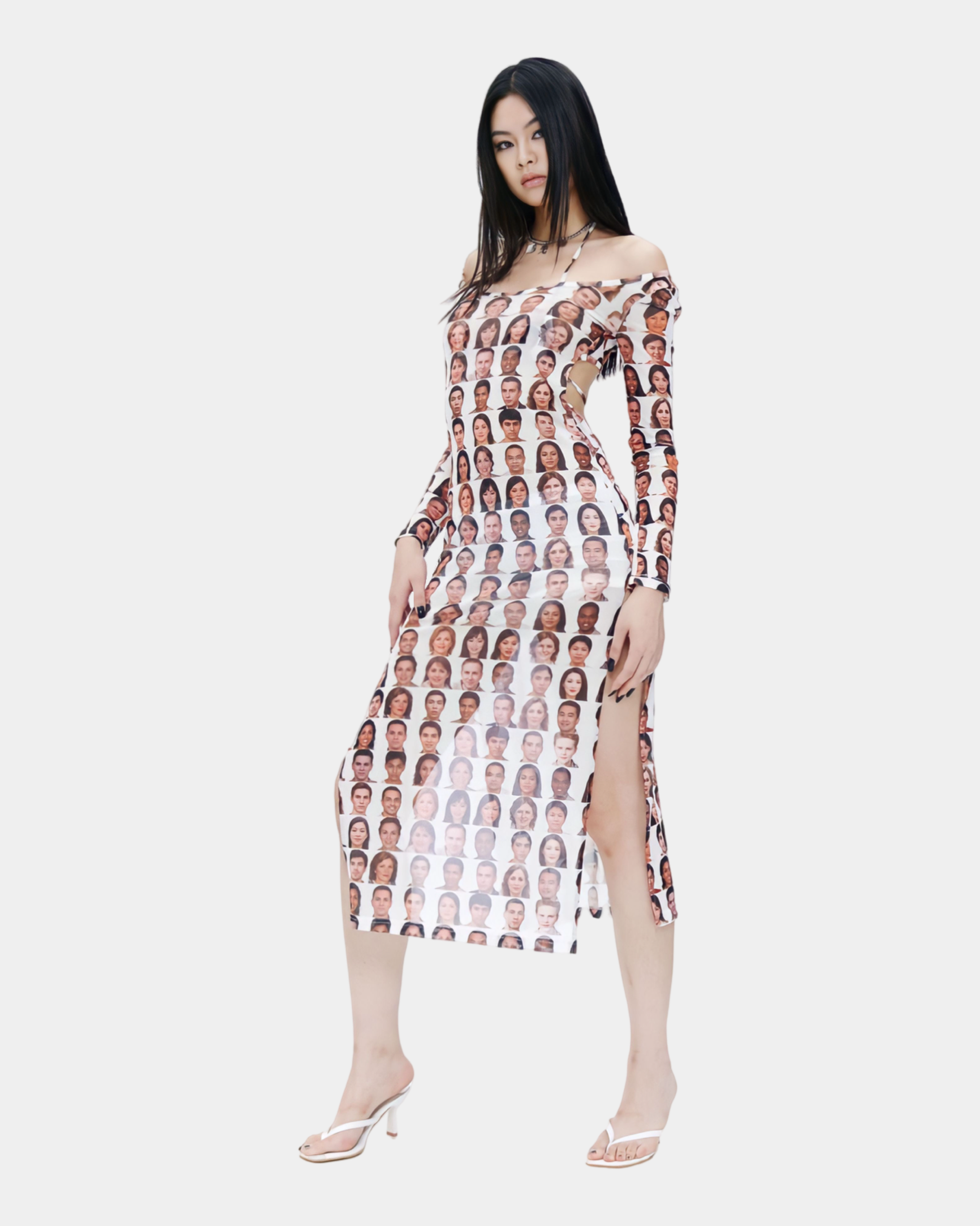 Portrait Kaleidoscope Multiway Halter Dress