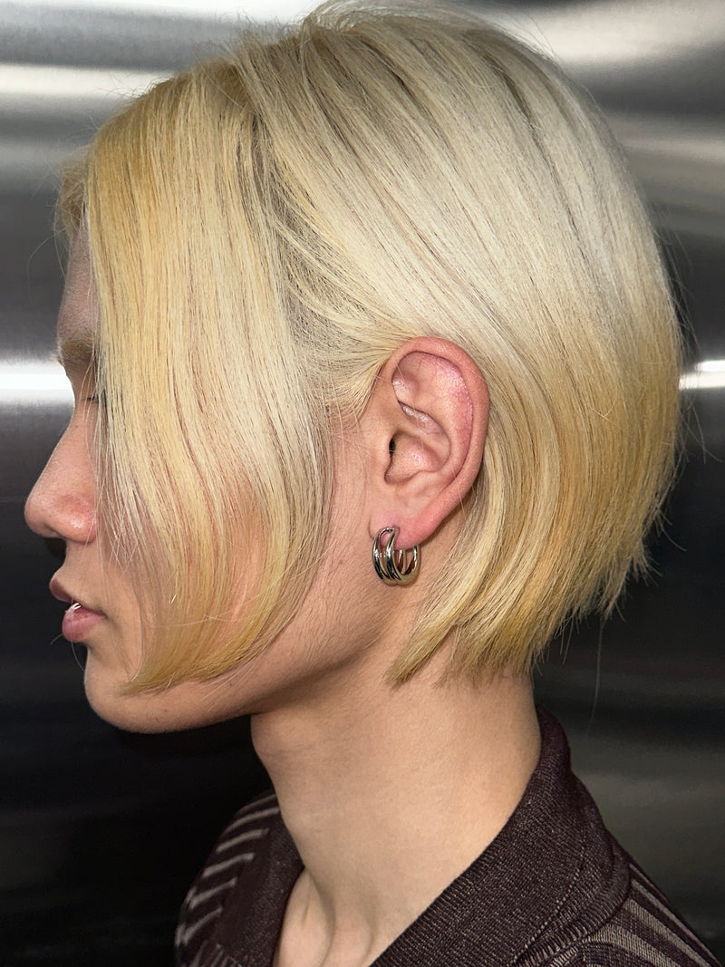 Silver Double Hoop Earrings