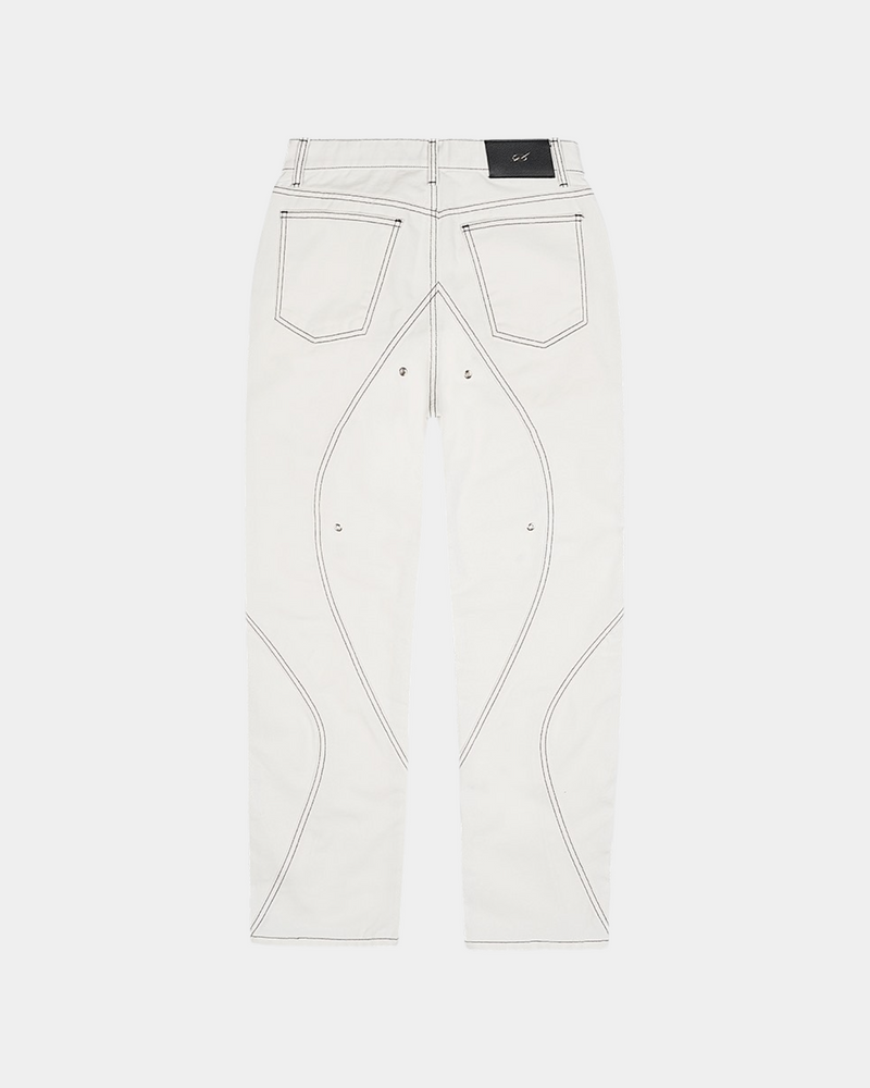 White Tunnel Lining Denim Trousers