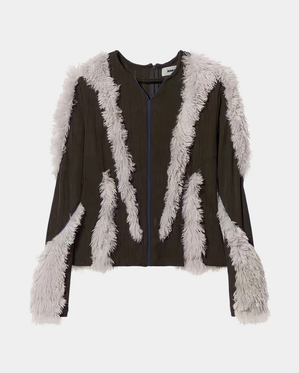 Faux-Sherpa Crewneck Sweatshirt