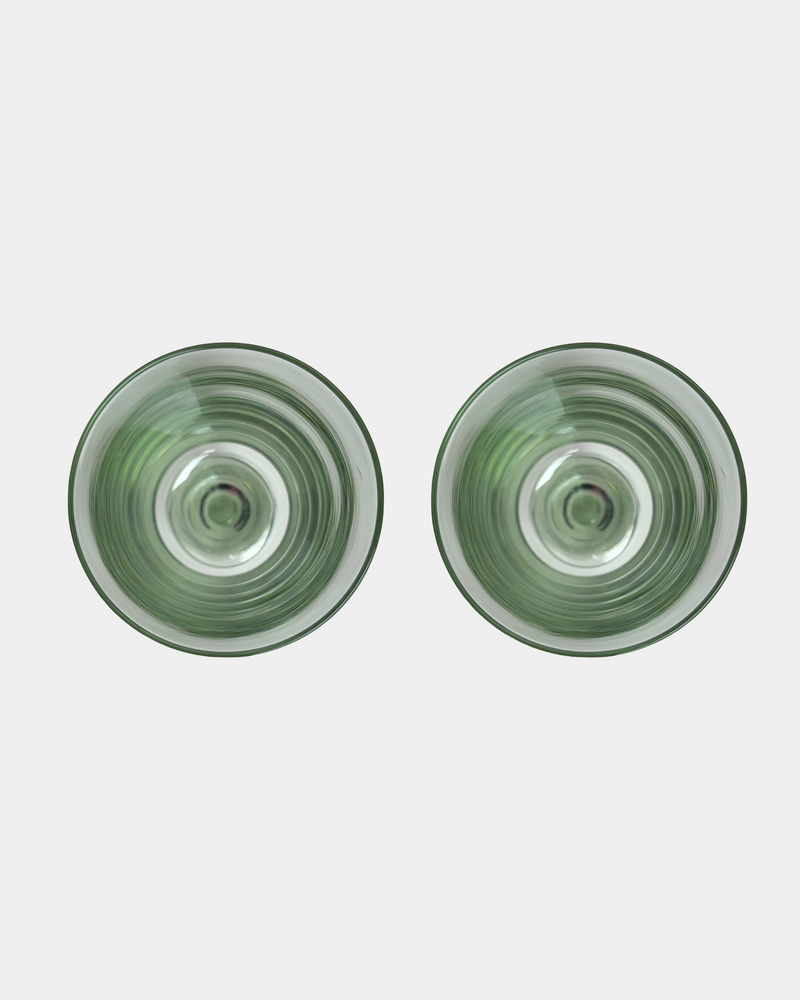Green Shade Glass Flute Set