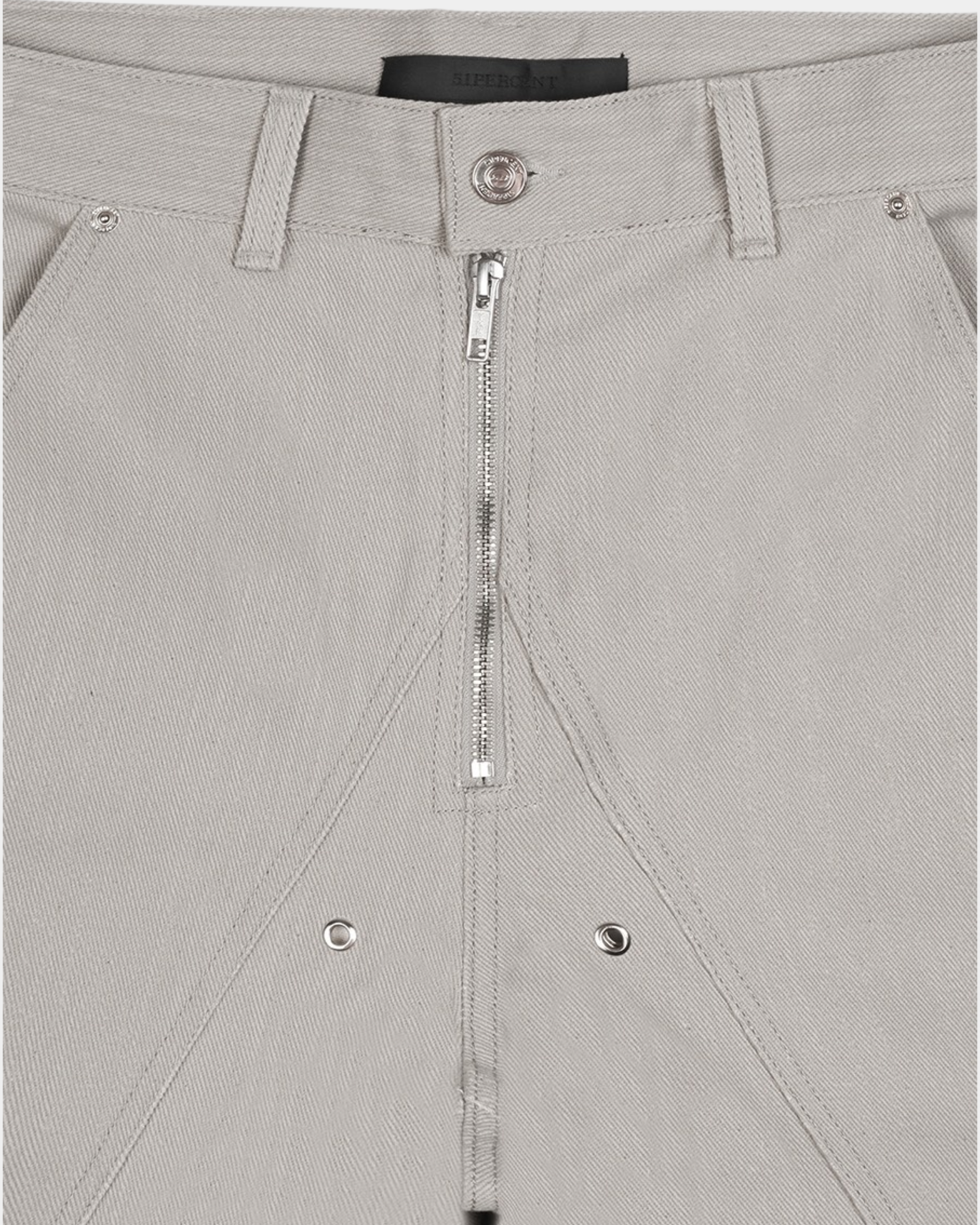 Beige Tunnel Lining Denim Shorts