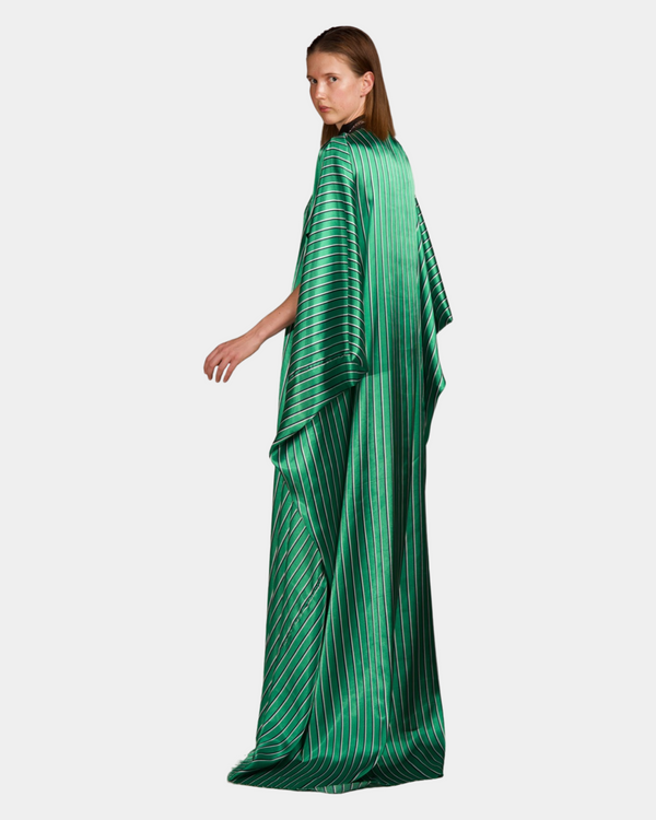 Green Satin Caftan Dress