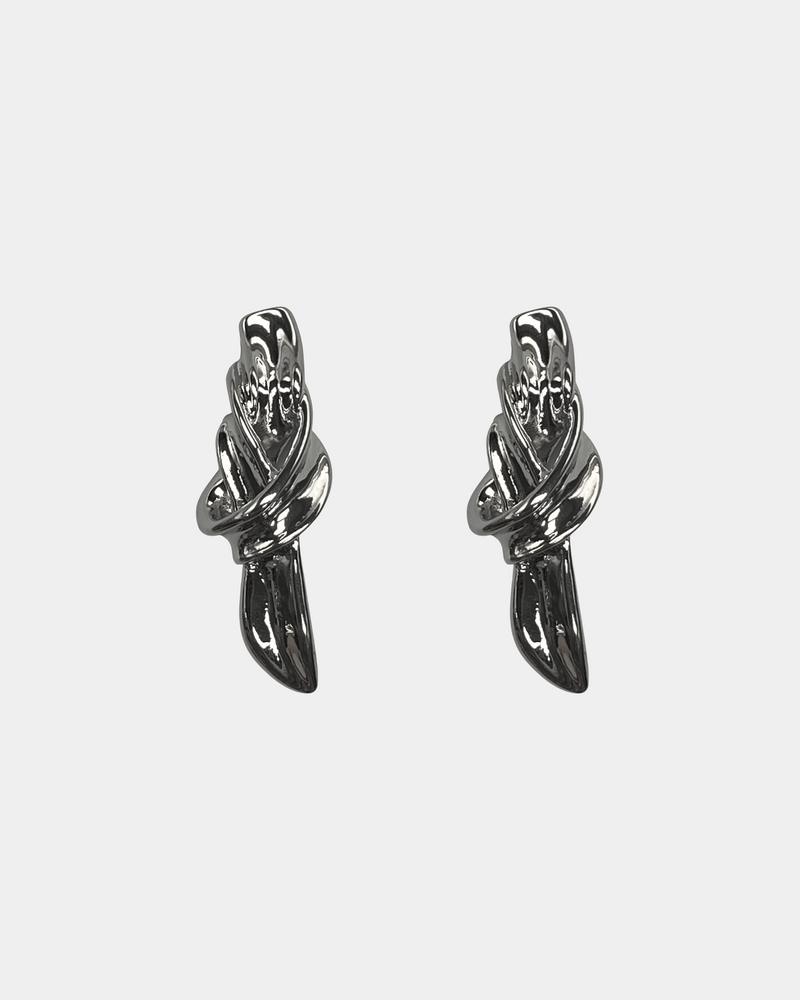 Silver Knotted Earrings