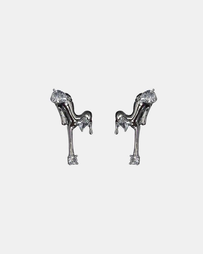 Chrome (Stoned) Hearts Earrings