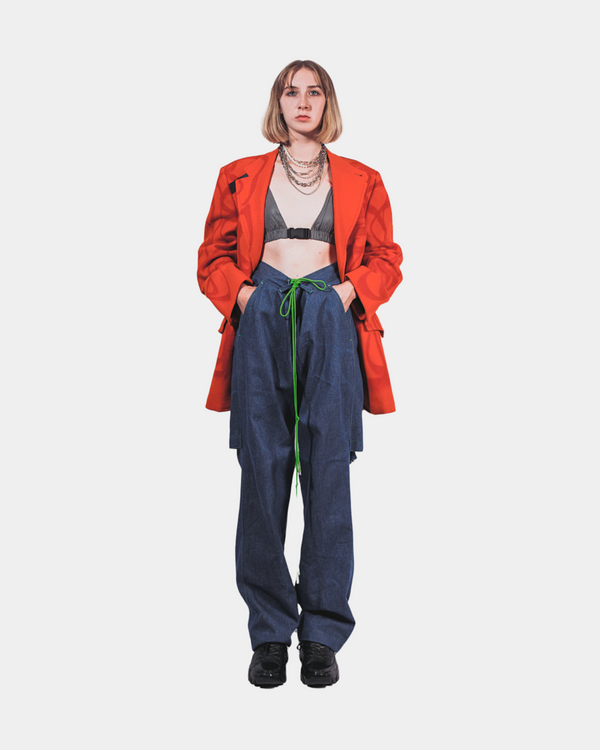 Red Hand-Painted Blazer