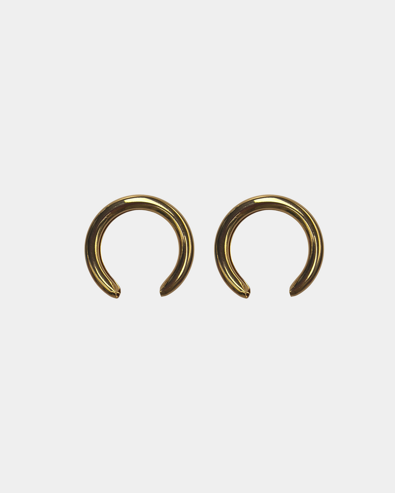 Golden Mini Half Moon Earrings