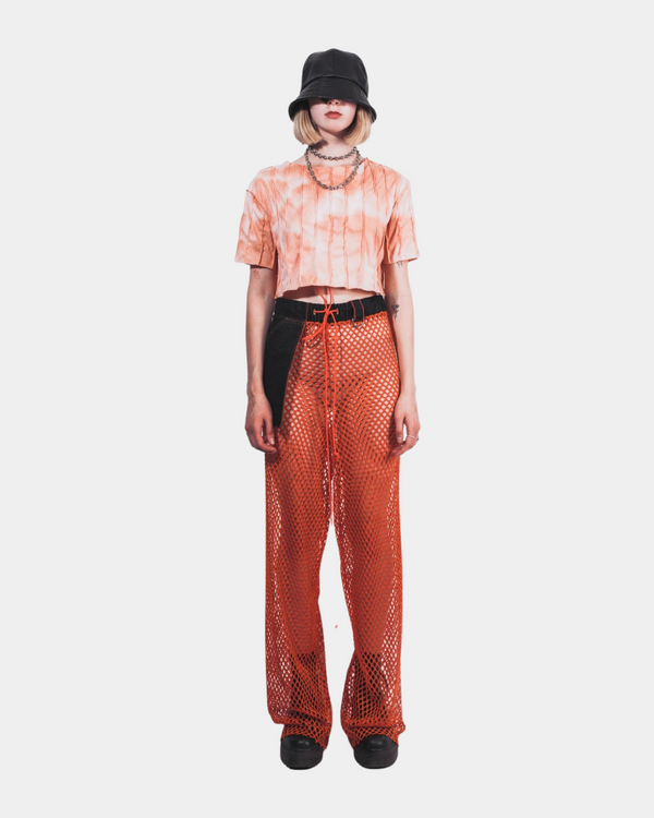 Orange Tie-Dye Crop T-Shirt