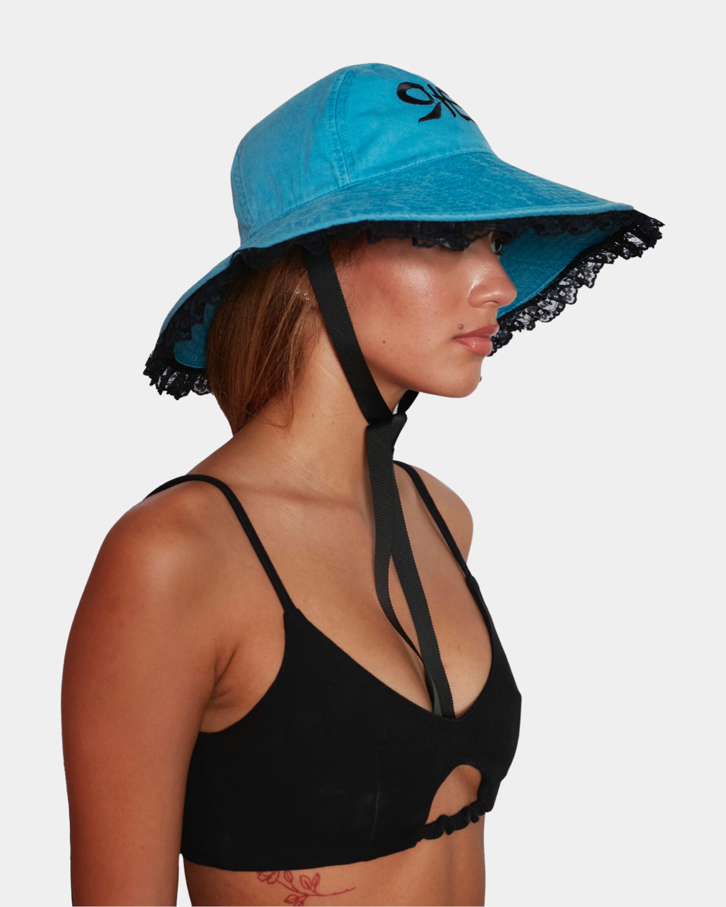 Bucket Hat with Black Logo