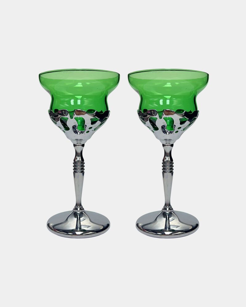 Lizard Green Cosmic Wine Glass Set