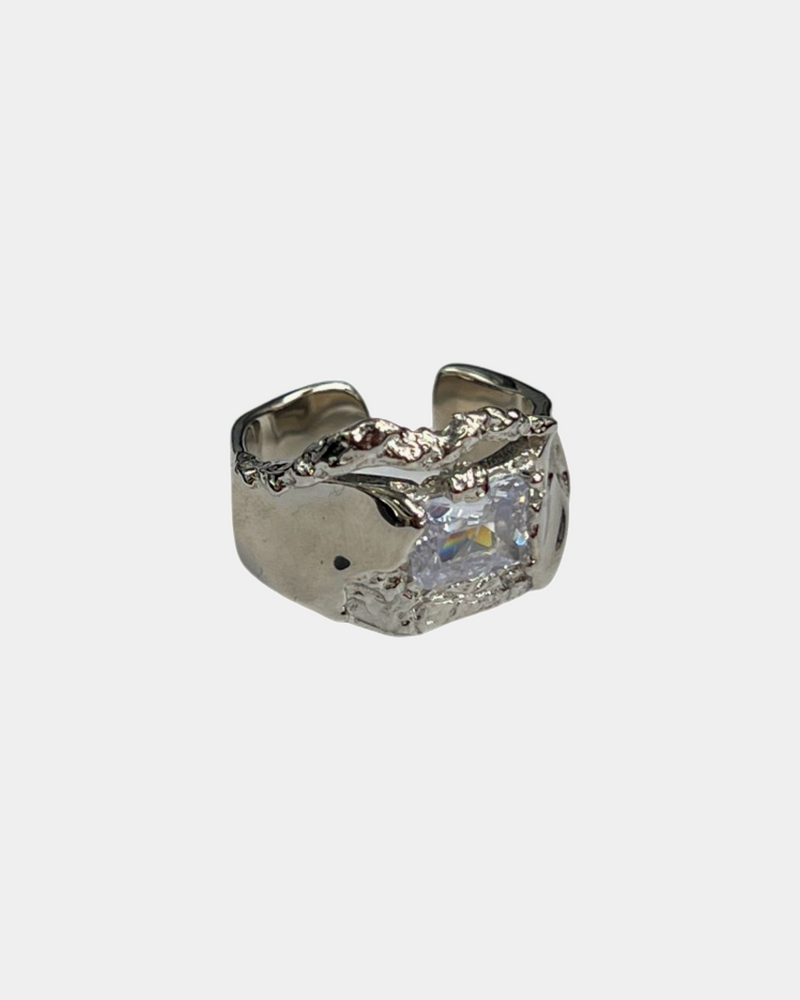 Silver Wrapped Gem Ring