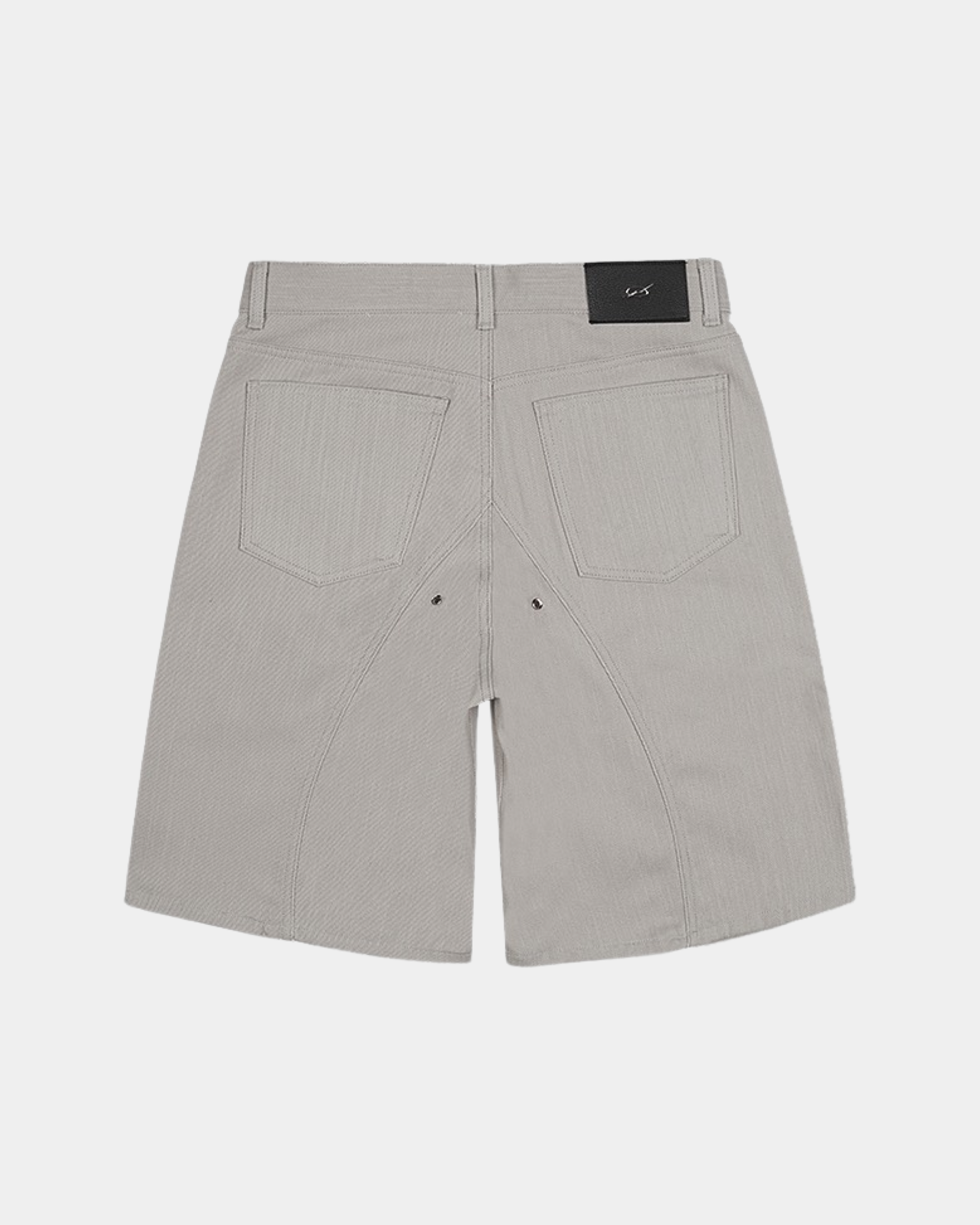 Beige Tunnel Lining Denim Shorts