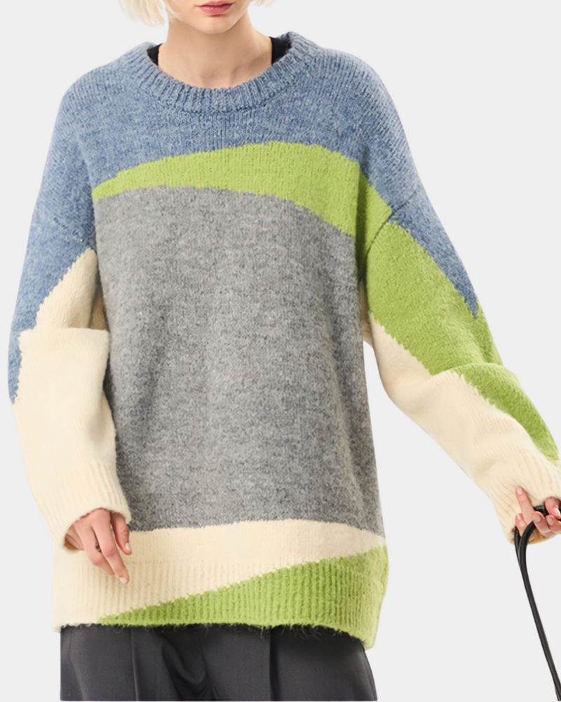 Wool-blended Multicolour Sweater